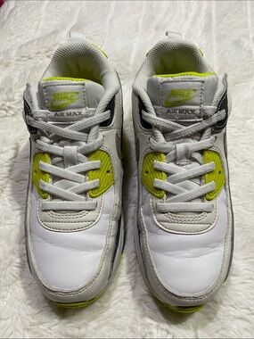 Nike Air Max 90 Kids White & Neon Yellow Air Max Sneakers